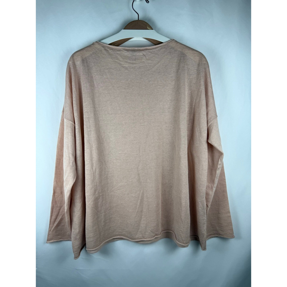 Women's Eileen Fisher Linen Cotton Sweater Peachy-Pink Size XL - Picture 5 of 8